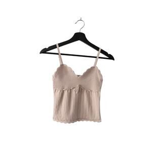 Aritzia Wilfred Soloist Sweetheart Knit Tank Top Beige Women's Size Medium